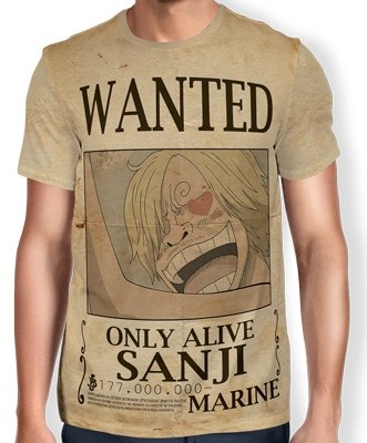 Camisa Full Print Wanted Sanji V2 - One Piece