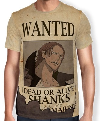 Camisa Full Print Wanted Shanks - One Piece