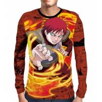 Camisa Manga Longa Naruto - Exclusiva Gaara - Full Print