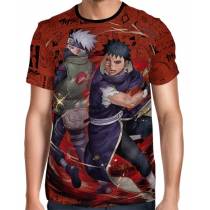 Camisa Full Print Color Mangá - Draw Kakashi e Obito - Naruto  