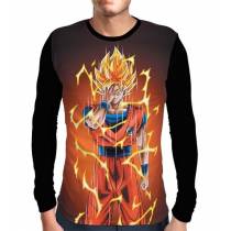 Camisa Manga Longa Teletransporte Goku - Dragon Ball Super