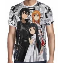 Camisa Premium - Sword Art Online Kirito Asuna e Yui