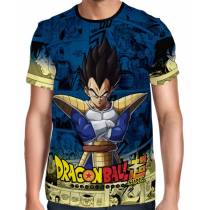 Camisa Full Print Blue Mangá Vegeta - Dragon Ball