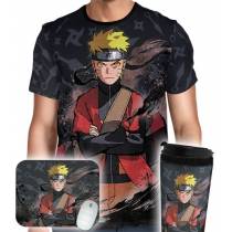 Kit Camisa Copo Mousepad - Naruto Modo Sennin