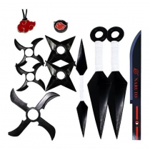 Kit Ninja Kunai Naruto Fuuma Shurikens Colar Espada Sasuke