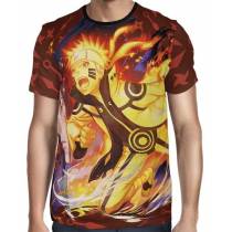Camisa Naruto Shippuden - Naruto e Sasuke - Color Print Red
