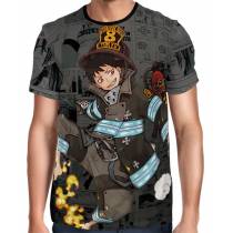 Camisa Full Print Mangá Exclusiva Shinra Modelo 02 Fire Force