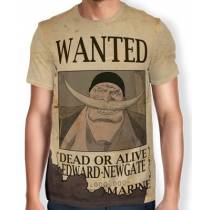 Camisa Full Print Wanted Barba Branca Edward Newgate - One Piece