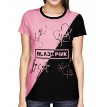 Camisa Full PRINT Blackpink - Nomes Preta/Rosa Especial - K-Pop