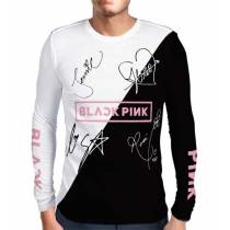 Camisa Manga Longa Print Blackpink - Nomes Preta/Branca Especial - K-Pop