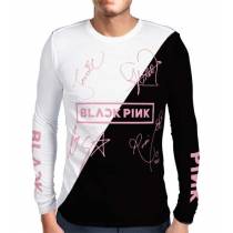 Camisa Manga Longa Print Blackpink - Nomes Preta/Branca - K-Pop