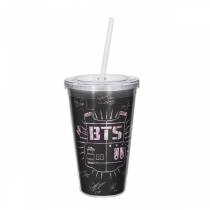 Copo Acrilico BTS - Logo Clássica Cherry Blossom -  K-Pop