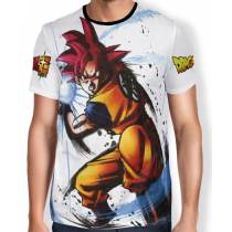 Camisa Full Art Brusher Goku God - Dragon Ball Super