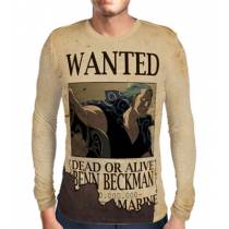 Camisa Manga Longa Print WANTED Benn Beckman- ONE PIECE