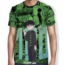 Camisa FULL Print Green Manga Especial - Mob Psycho 100