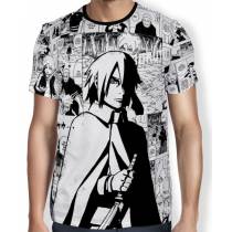 Camisa FULL Print Manga Draw Sasuke Boruto Master - Naruto