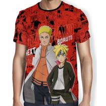 Camisa FULL Print Red Manga Boruto e Naruto