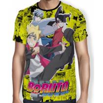 Camisa FULL Print Yellow Manga Team Konohamaru - Naruto