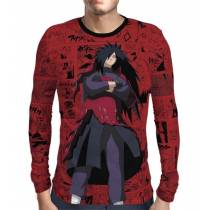 Camisa Manga Longa Print Red Mangá Naruto - Madara