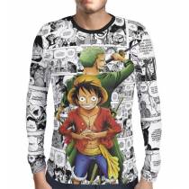 Camisa Manga Longa PRINT Luffy e Zoro - One Piece