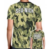 Camisa Full PRINT Camuflada Normal PUBG Sigla - Personalizada Modelo Apenas Nick Name
