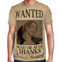 Camisa Full Print Wanted Shanks Com Recompensa - One Piece