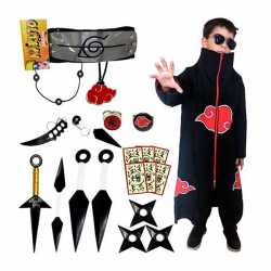 Kit Especial Naruto C/ Manto Akatsuki + 20 Itens Coleção Itachi