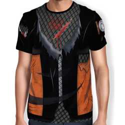 Camisa Full Print Colete Roupa Uniforme Cosplay Naruto Modelo 1