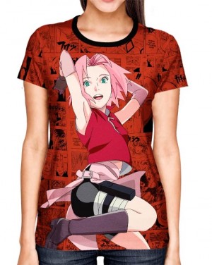 Camisa Full Print Color Mangá Exclusiva - Sakura  - Naruto  