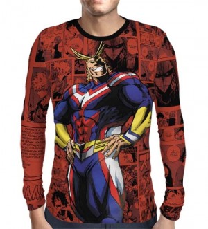 Camisa Manga Longa PRINT Red Mangá All Might - Boku No Hero Academia