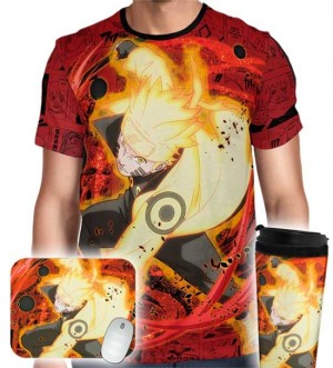 Kit Camisa Copo Mousepad - Naruto Sage Mode