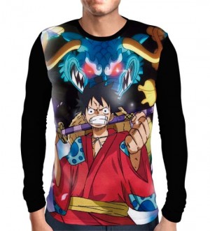 Camisa Manga Longa Luffy Samurai - One Piece 