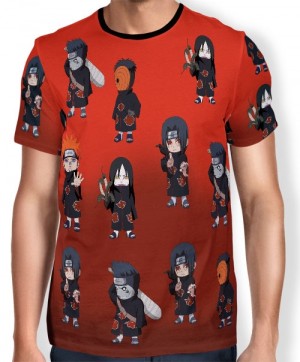 Camisa FULL Print Chibi Akatsuki - Naruto