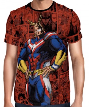 Camisa Full PRINT Red Mangá All Might - Boku No Hero Academia
