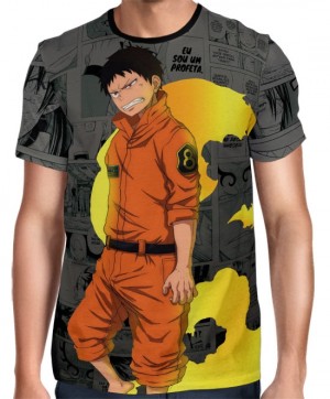 Camisa Full Print Mangá Exclusiva Shinra Modelo 04 Fire Force