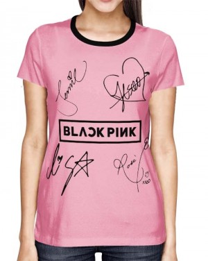 Camisa Full PRINT Blackpink - Nomes Rosa - K-Pop