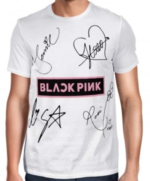 Camisa FULL Blackpink - Autographs Branca - Só Frente - K-Pop