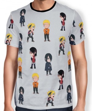 Camisa FULL Print Chibi Boruto Next - Naruto