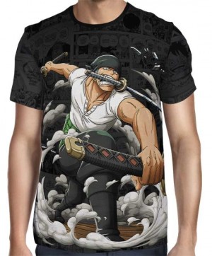 Camisa Dark Mangá Zoro Modelo 05 - One Piece - Full Print