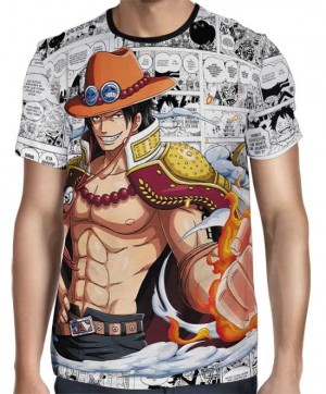 Camisa Mangá Portgas D' Ace One Piece - Full Print