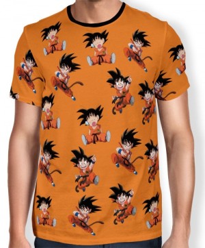 Camisa Full Print Chibi Kid Goku - Dragon Ball Super