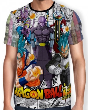 Camisa Full Print - Manga Super Gods Dragon Ball