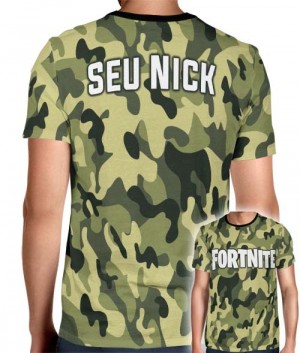 Camisa Full PRINT Camuflada Normal Logo Fortnite - Personalizada Modelo Apenas Nick Name