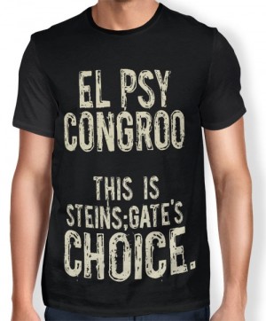 Camisa FULL Print Dark Psy Congroo V2 - Steins Gate