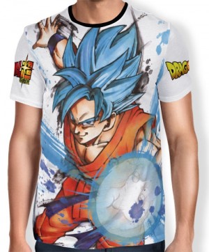 Camisa Full Art Brusher Super Saiyan Blue Goku - Dragon Ball Super