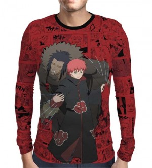 Camisa Manga Longa Print Red Mangá Naruto - Sasori Modelo 2