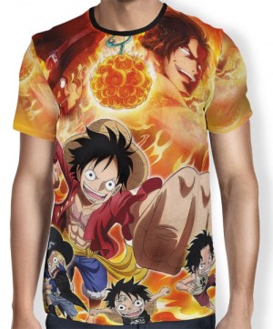 Camisa Full Print Gomu Gomu No Mi - One Piece