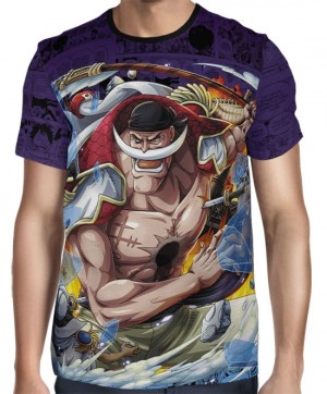 Camisa Full Print Purple Mangá Barba Branca - One Piece