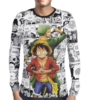 Camisa Manga Longa PRINT Luffy e Zoro - One Piece
