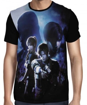 Camisa FULL Leon e Claire - Resident Evil